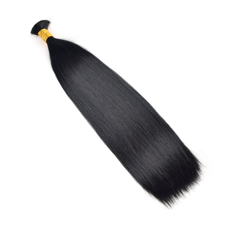 Scarlett Hair Bulk straight black human hair bundle, 120g, 10-28 inch