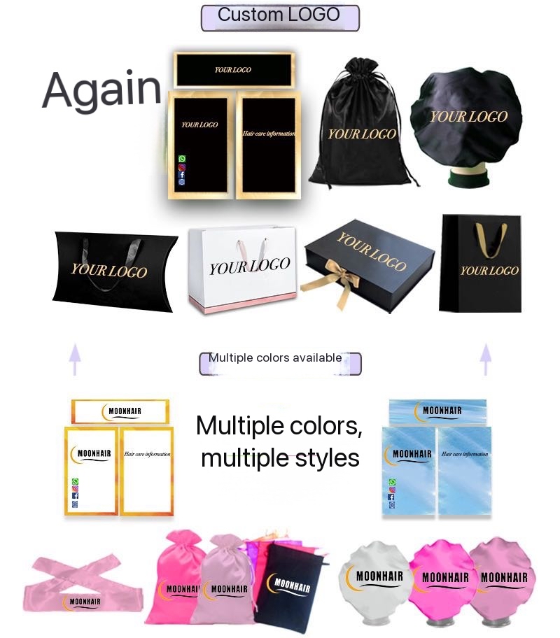 Scarlett Hair Custom logo silkwig bags, drawstring wig storage pouches, and hair care packaging
