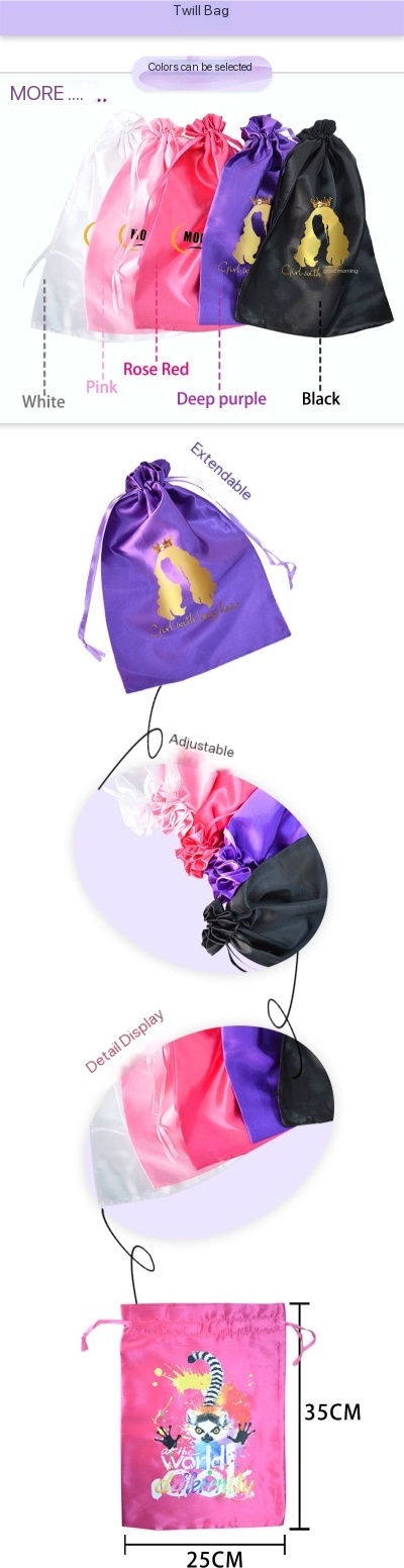 Scarlett Hair Custom logo drawstring wig bag in pink, 25cm x 35cm