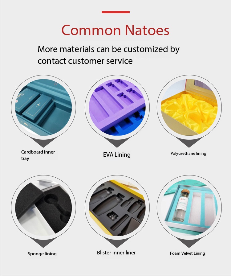 Scarlett Hair Common inner box lining materials: cardboard, EVA, polyurethane, sponge, blister, foam velvet