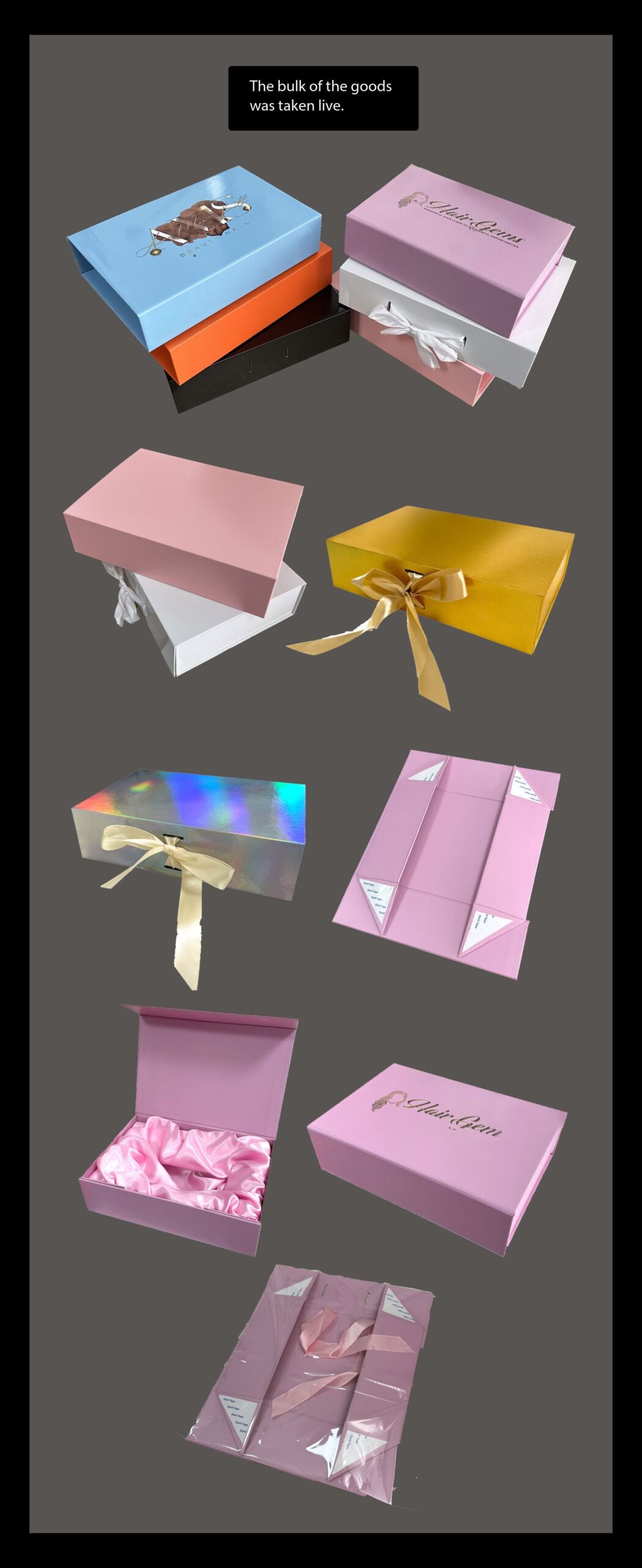 Scarlett Hair Wholesale folding magnetic gift boxes with custom logos for Scarlett Hair