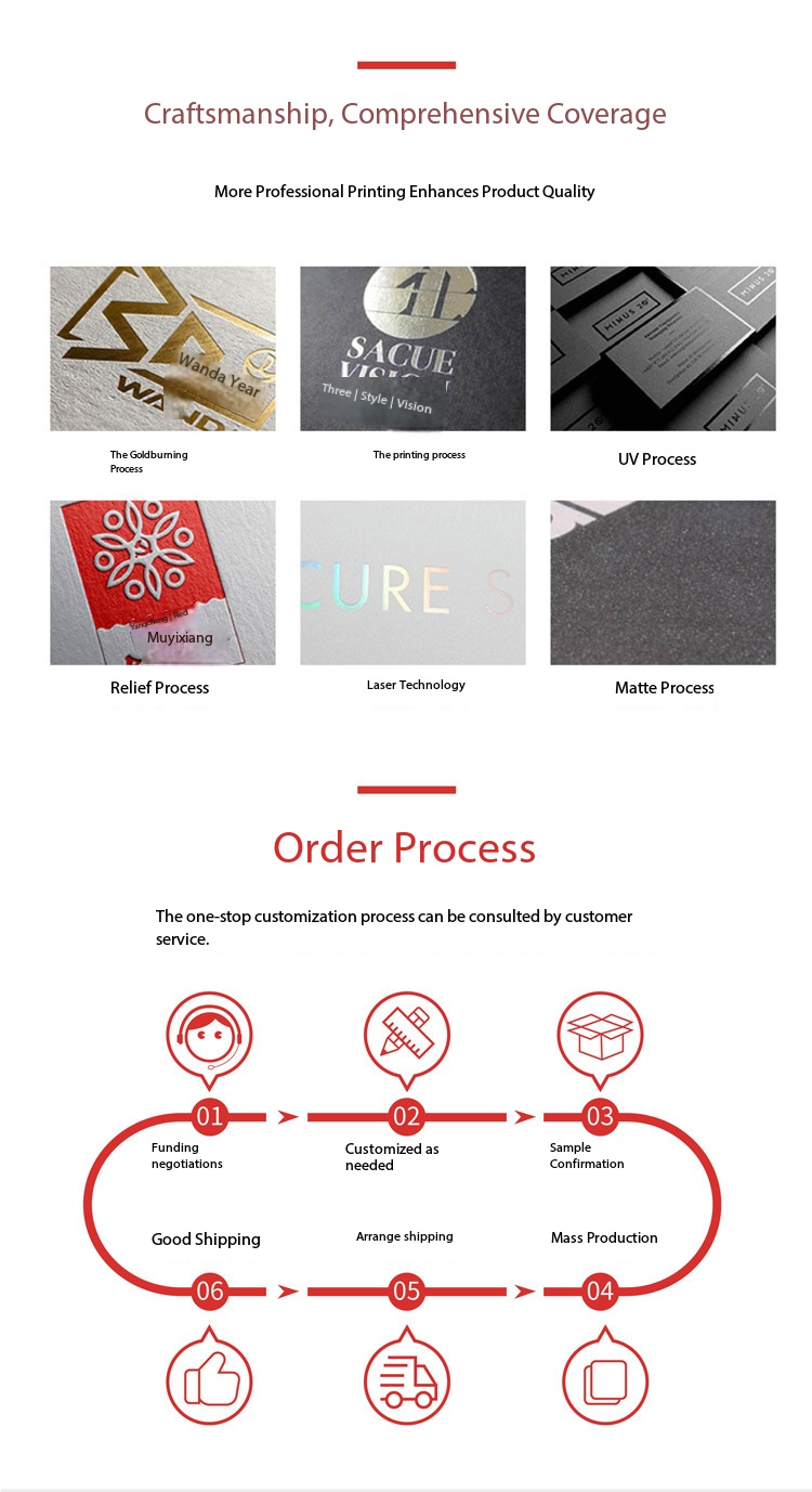 Scarlett Hair Printing processes: Goldburning, UV, Relief, Laser, Matte, and the order process.